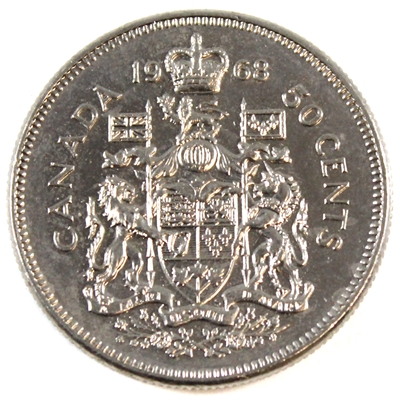 1968 Missing A Canada 50-cents AU-UNC (AU-55)