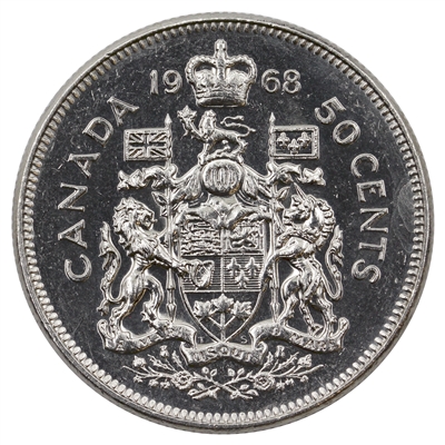 1968 Missing A Canada 50-cents UNC+ (MS-62)