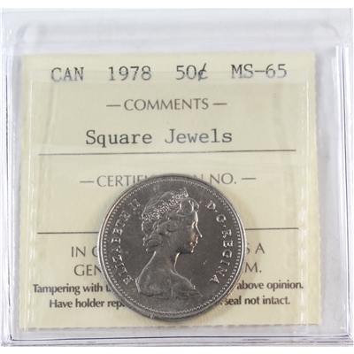 1978 Square Jewels Canada 50-cents ICCS Certified MS-65