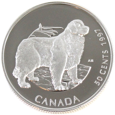 1997 Canada Newfoundland Dog 50-cents Silver Proof