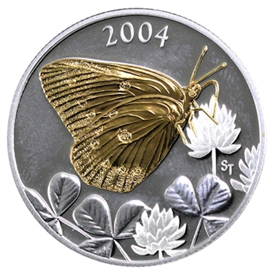 2004 Canada Clouded Sulphur 50-cents Silver Proof