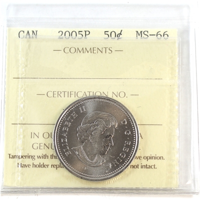 2005P Canada 50-cents ICCS Certified MS-66