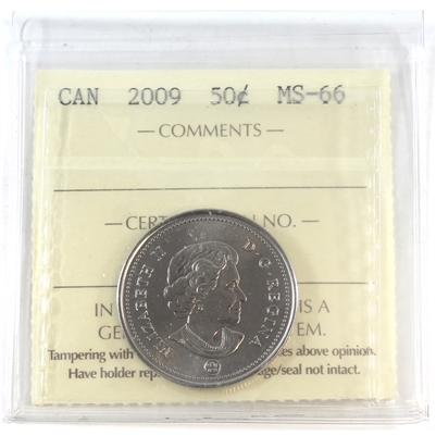 2009 Canada 50-cents ICCS Certified MS-66