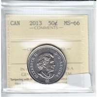 2013 Canada 50-cents ICCS Certified MS-66