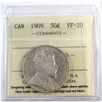 1909 Canada 50-cents ICCS Certified VF-20