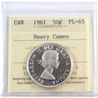 1961 Canada 50-cents ICCS Certified PL-65 Heavy Cameo