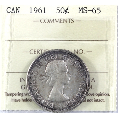 1961 Canada 50-cents ICCS Certified MS-65