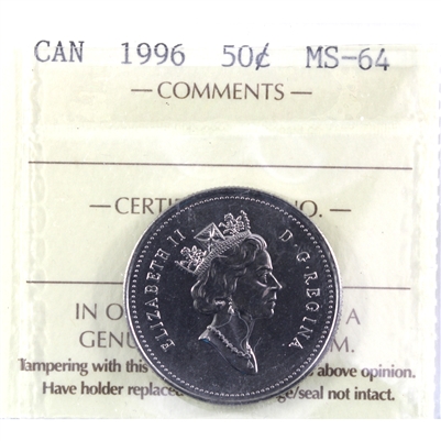 1996 Canada 50-cents ICCS Certified MS-64