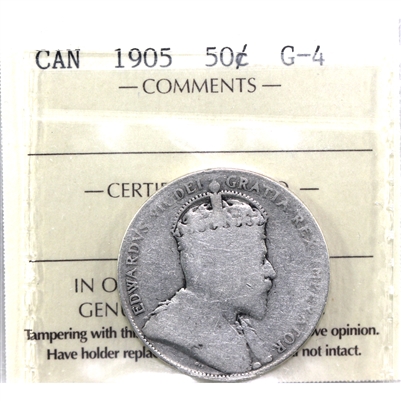 1905 Canada 50-cents ICCS Certified G-4