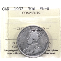 1932 Canada 50-cents ICCS Certified VG-8