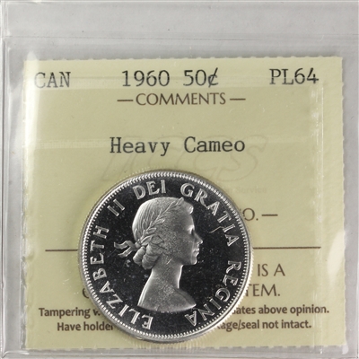 1960 Canada 50-cents ICCS Certified PL-64 Heavy Cameo