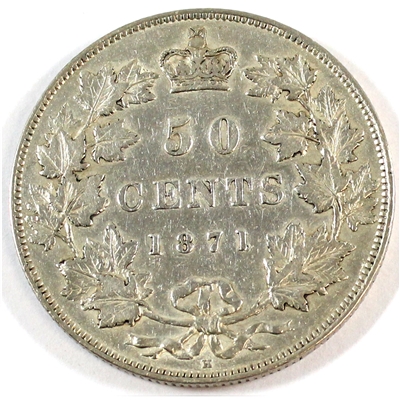 1871H Canada 50-cents VF-EF (VF-30) $