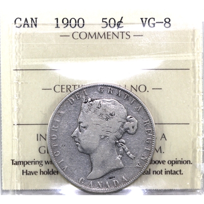 1900 Canada 50-cents ICCS Certified VG-8