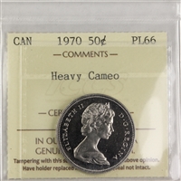 1970 Canada 50-cents ICCS Certified PL-66 Heavy Cameo