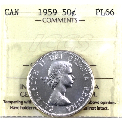 1959 Canada 50-cents ICCS Certified PL-66
