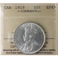 1919 Canada 50-cents ICCS Certified EF-45