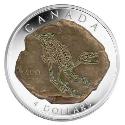 2010 Canada $4 Dinosaur Collection - Dromaeosaurus Fine Silver (No Tax)