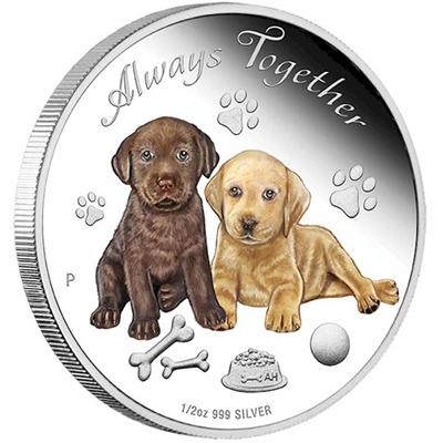2016 Tuvalu 50-cent Always Together - Dogs Silver Proof (No Tax)