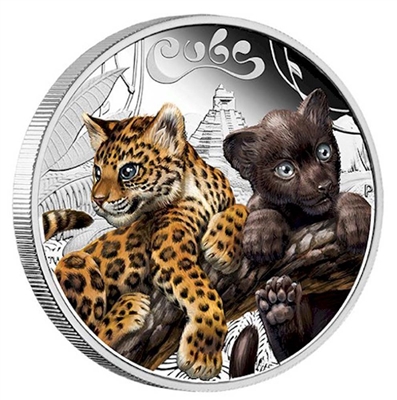 2016 Tuvalu 50-cent Jaguar Cubs 1/2oz. Silver Proof Coin (TAX Exempt)