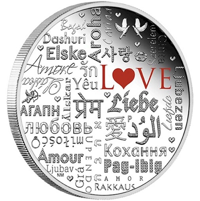 2016 Tuvalu $2 The Language of Love 2oz. Silver Proof (No Tax)