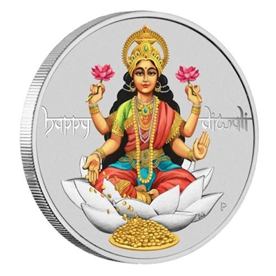 2017 Tuvalu $1 Diwali Festival Fine Silver Coin (No Tax)