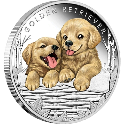 2018 Tuvalu 50-cent Puppies - Golden Retriever 1/2oz. Silver Proof (No Tax)