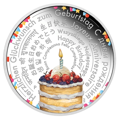 2018 Tuvalu $2 Birthday Wishes 2oz. .999 Silver Proof Coin (TAX Exempt)