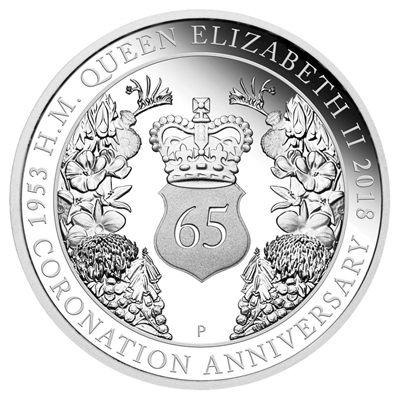 2018 Australia $1 65th Anniversary of the Coronation of QEII Silver Proof (No Tax)