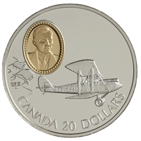 1992 Canada $20 Aviation - de Havilland Gipsy Moth Sterling Silver