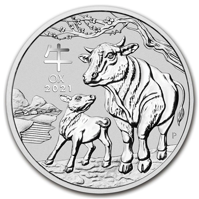 2021 Australia $30 Year of the Ox Kilo .9999 Silver (No Tax)
