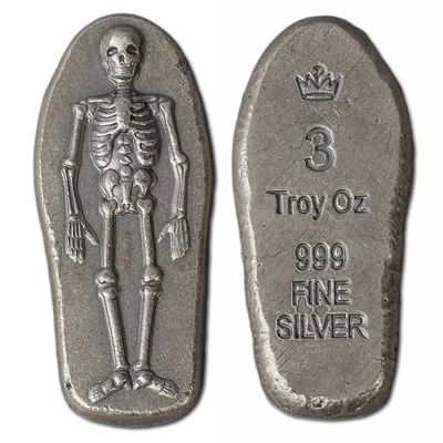 Monarch Skeleton 3oz. .999 Fine Silver (No Tax)