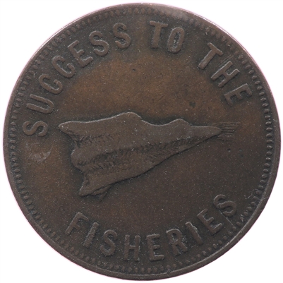 PE-5A No Date (1859) PEI Speed the Plough Bank Token, F-VF (F-15)