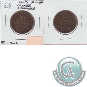 PE-10-9 No Date (1835) PEI Ships &amp; Colonies Token F-VF (F-15) PEI $