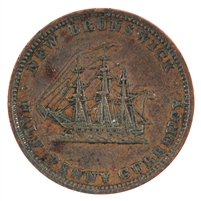 NB-1B 1854 New Brunswick Half Penny Currency Token VF-EF (VF-30) $