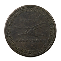 UC-2A1 (1824) Upper Canada Lesslie & Sons Halfpenny Token VG-F (VG-10)