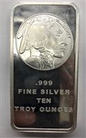 SilverTowne Mint Indian/Bison 10oz .999 Fine Silver Bar (No Tax) DL-E