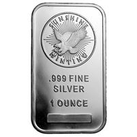 Sunshine Mint 1oz .999+ Fine Silver Bar (Sealed) Tax Exempt DL-B