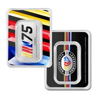 NASCAR 75th Anniv. Double Sided Colourized Bar 1oz Silver in Card (No Tax)