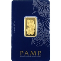 PAMP Suisse 10g .9999 Gold Lady Fortuna Bar in Original Package (No Tax)