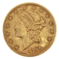 1904 USA $20 Gold Double Eagle EF-AU (EF-45)