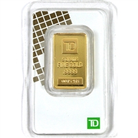TD Bank 5g .9999 Gold Bar in Package (No Tax)