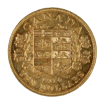 1914 Canada $10 Gold AU-UNC (AU-55)