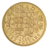 1914 Canada $10 Gold EF-AU (EF-45)