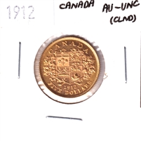 1912 Canada $5 Gold AU-UNC (AU-55) Cleaned