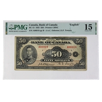 BC-13 1935 Canada $50 Osborne-Towers, English PMG Certified F-15