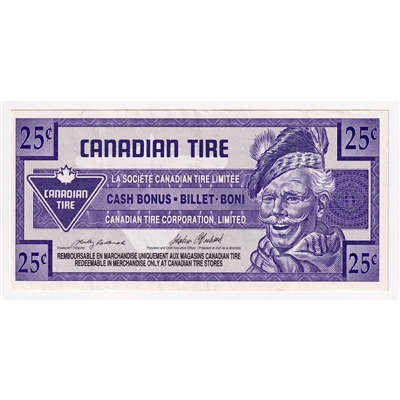 S17-Da1-90 Replacement 1992 Canadian Tire Coupon 25 Cents Extra Fine