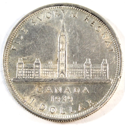 1939 Canada Dollar Almost Uncirculated (AU-50)