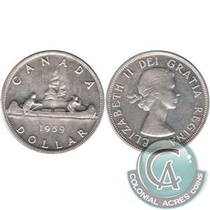 1959 Canada Dollar Almost Uncirculated (AU-50)