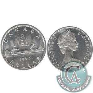 1965 Small Beads Blunt 5 (Variety 2) Canada Dollar Brilliant Uncirculated (MS-63)
