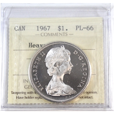 1967 Canada Dollar ICCS Certified PL-66 Heavy Cameo